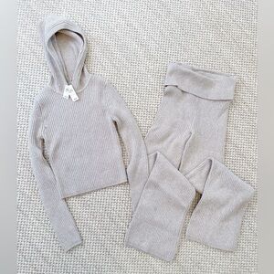 Aerie Ribbed Knit Hoodie & Lounge Set – NWT medium matching set pants